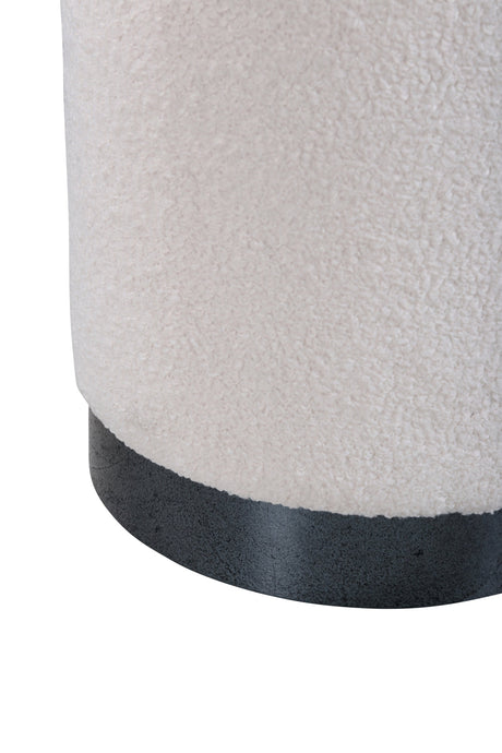 Benji Pouf - weiß/Polyester - Teddy - Ottomane / Poufs - ALVAHOME