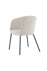 Berit Esszimmerstuhl - beige/Polyester - Samt - Essstühle - ALVAHOME