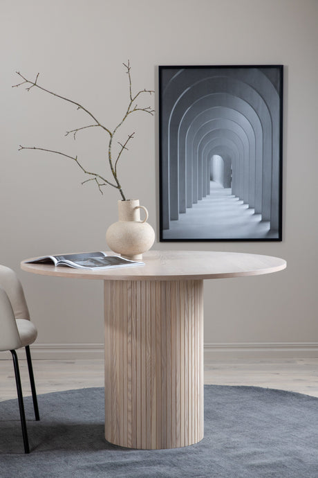 Bianca runder Esstisch - white - wash/Furnier - Runde Esstische - ALVAHOME