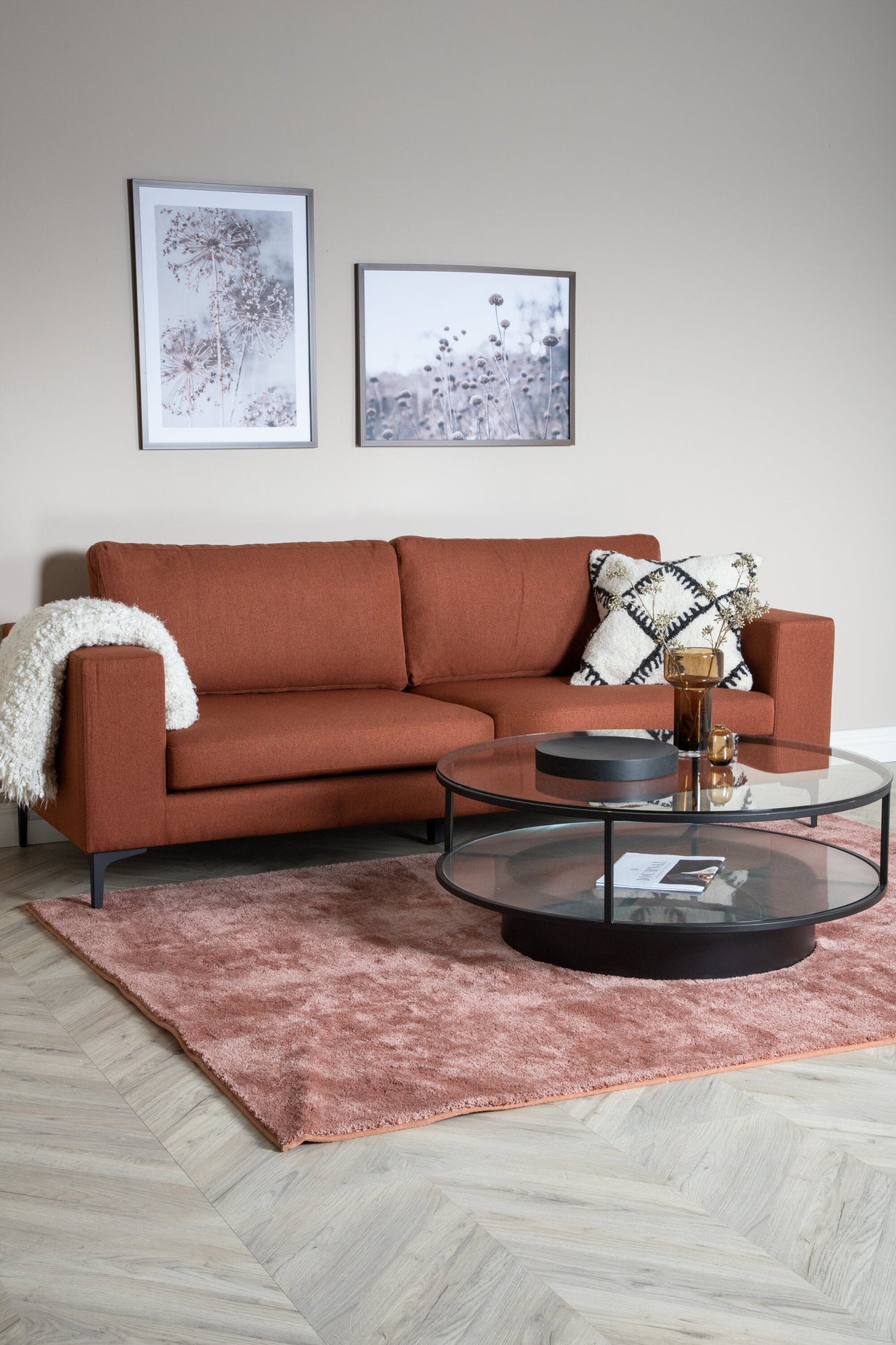 Bolero 3 - Sitzer Sofa - rot/Polyester - 3 - Sitzer Sofas - ALVAHOME