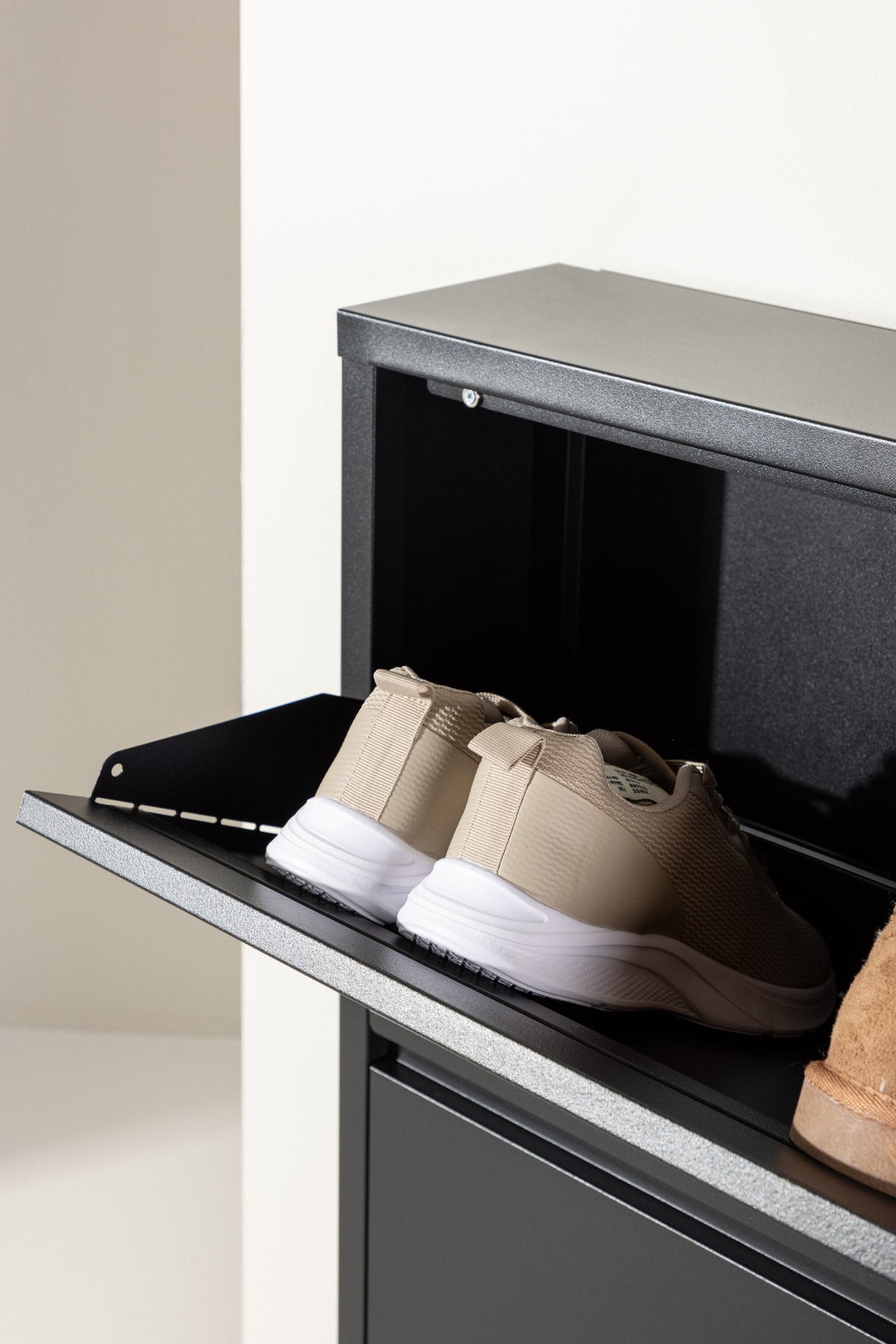 Bonito Schuhschrank - schwarz/Stahl - Schuhschränke - ALVAHOME