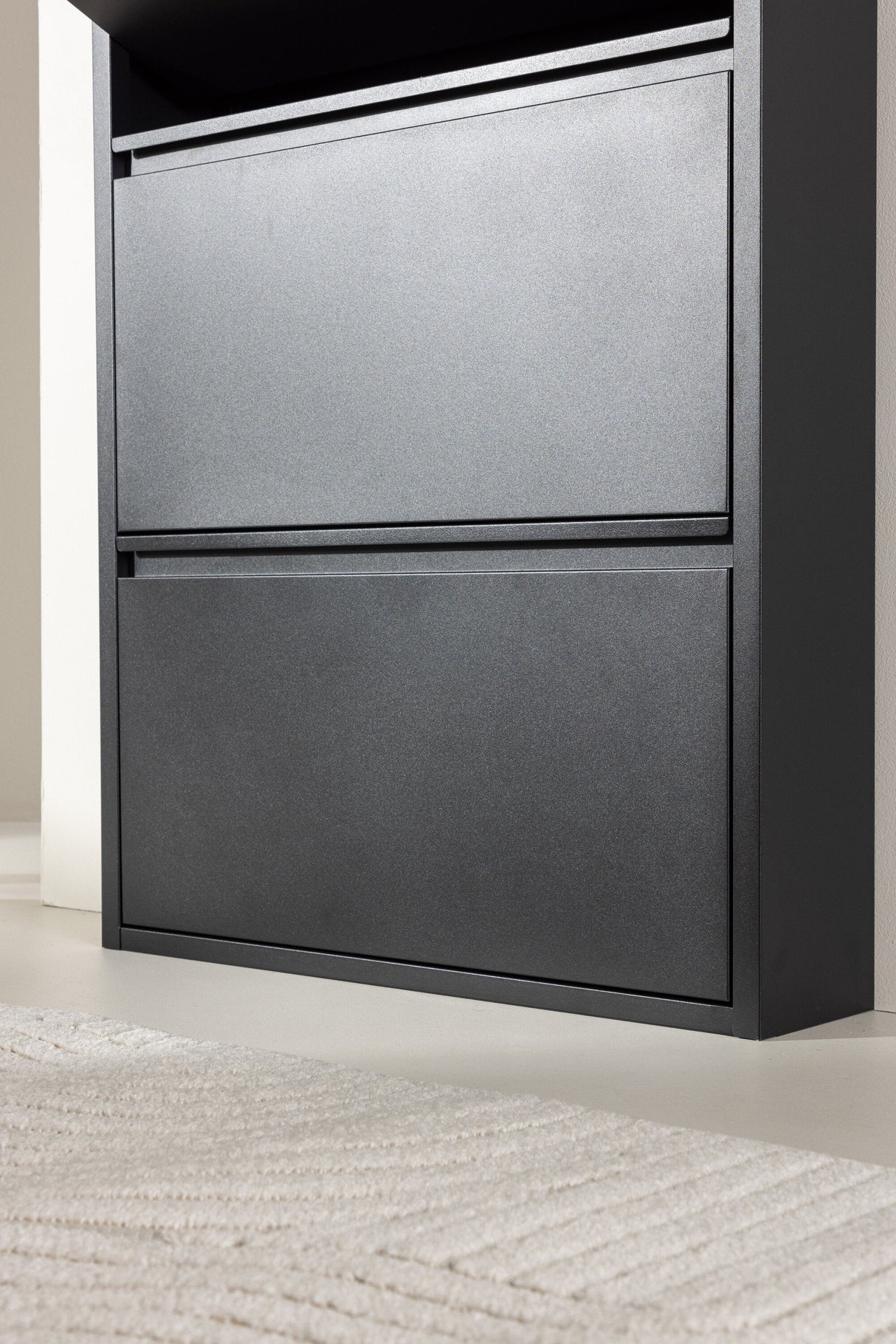 Bonito Schuhschrank - schwarz/Stahl - Schuhschränke - ALVAHOME