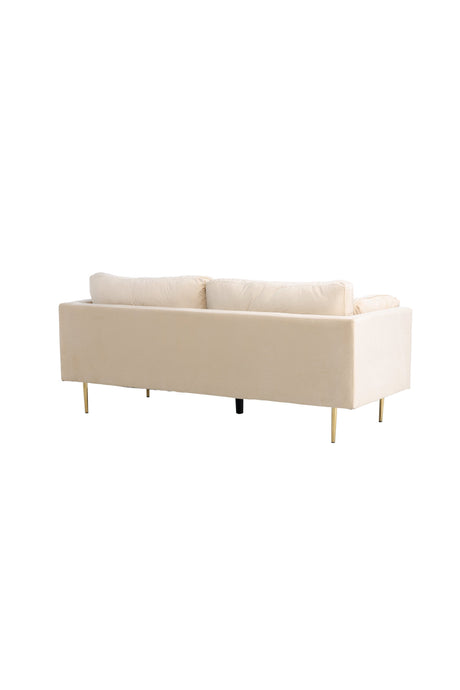 Boom 3 - Sitzer Sofa - beige/Polyester - Samt - 3 - Sitzer Sofas - ALVAHOME