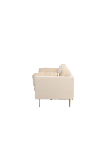 Boom 3 - Sitzer Sofa - beige/Polyester - Samt - 3 - Sitzer Sofas - ALVAHOME