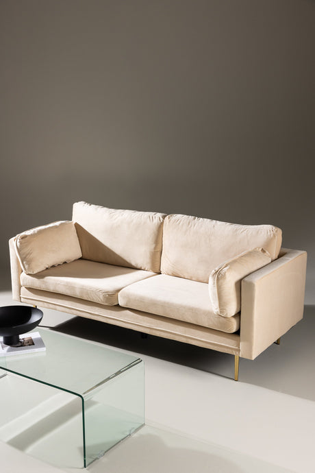 Boom 3 - Sitzer Sofa - beige/Polyester - Samt - 3 - Sitzer Sofas - ALVAHOME