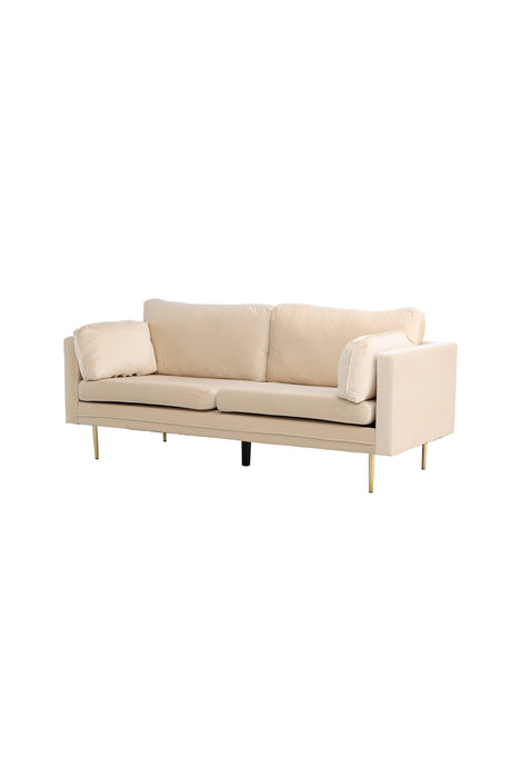 Boom 3 - Sitzer Sofa - beige/Polyester - Samt - 3 - Sitzer Sofas - ALVAHOME