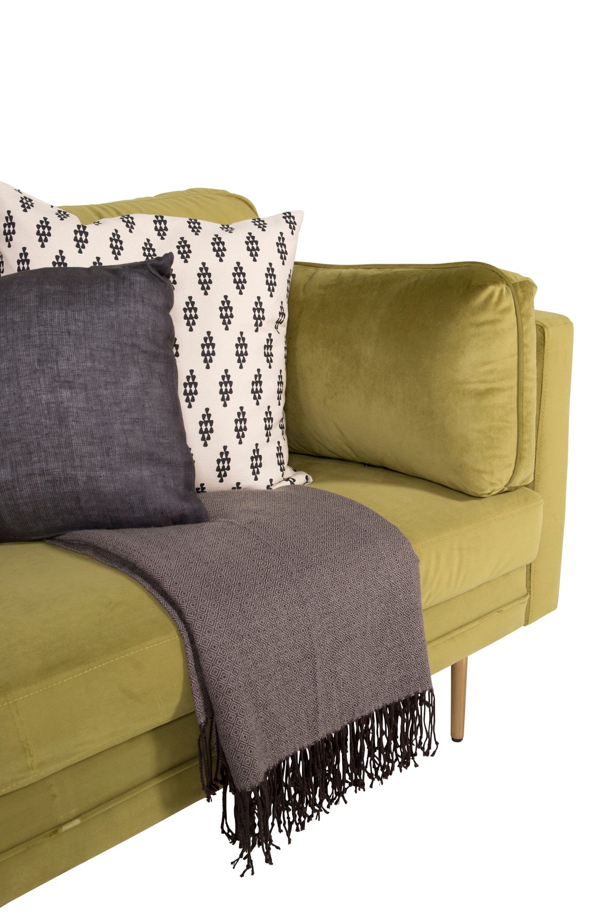Boom 3 - Sitzer Sofa - grün/Polyester - Samt - 3 - Sitzer Sofas - ALVAHOME