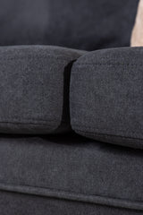 Boom 3 - Sitzer Sofa - schwarz/Polyester - Leinen - 3 - Sitzer Sofas - ALVAHOME