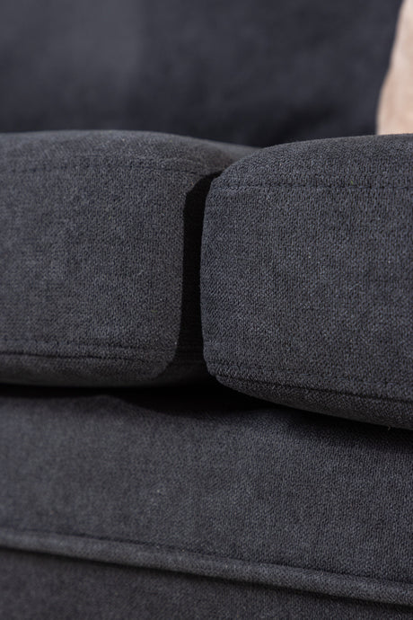 Boom 3 - Sitzer Sofa - schwarz/Polyester - Leinen - 3 - Sitzer Sofas - ALVAHOME