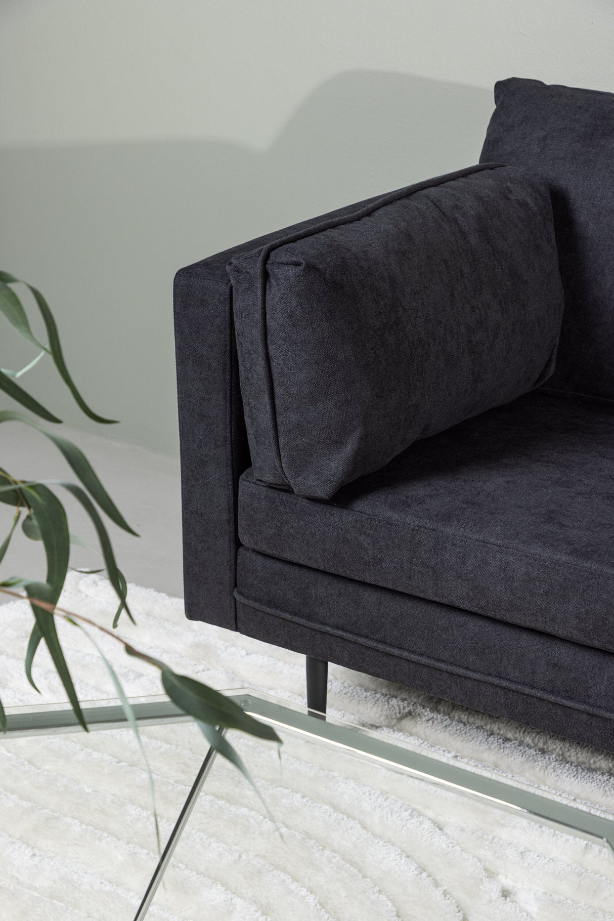 Boom 3 - Sitzer Sofa - schwarz/Polyester - Leinen - 3 - Sitzer Sofas - ALVAHOME