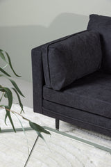 Boom 3 - Sitzer Sofa - schwarz/Polyester - Leinen - 3 - Sitzer Sofas - ALVAHOME