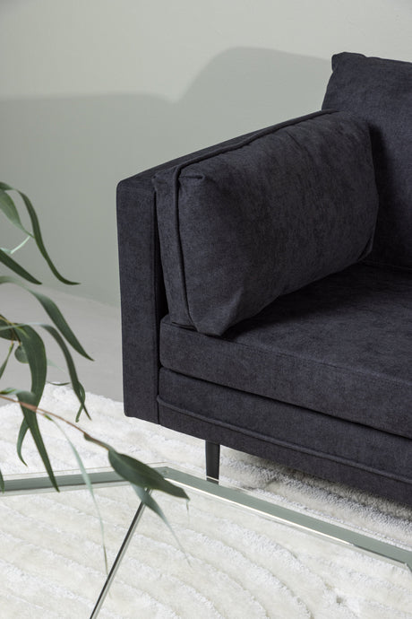 Boom 3 - Sitzer Sofa - schwarz/Polyester - Leinen - 3 - Sitzer Sofas - ALVAHOME