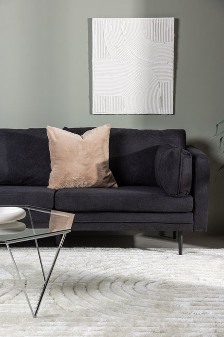 Boom 3 - Sitzer Sofa - schwarz/Polyester - Leinen - 3 - Sitzer Sofas - ALVAHOME