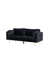 Boom 3 - Sitzer Sofa - schwarz/Polyester - Samt - 3 - Sitzer Sofas - ALVAHOME