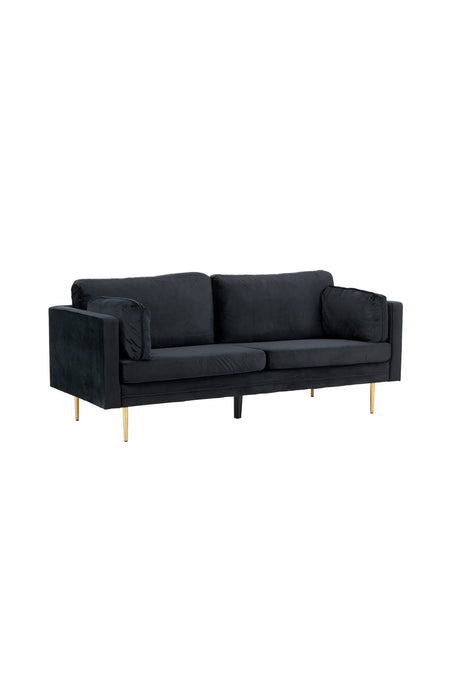 Boom 3 - Sitzer Sofa - schwarz/Polyester - Samt - 3 - Sitzer Sofas - ALVAHOME