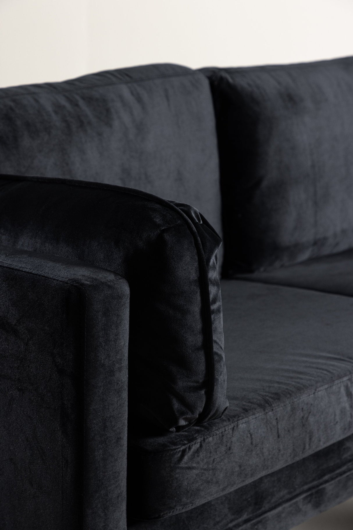 Boom 3 - Sitzer Sofa - schwarz/Polyester - Samt - 3 - Sitzer Sofas - ALVAHOME