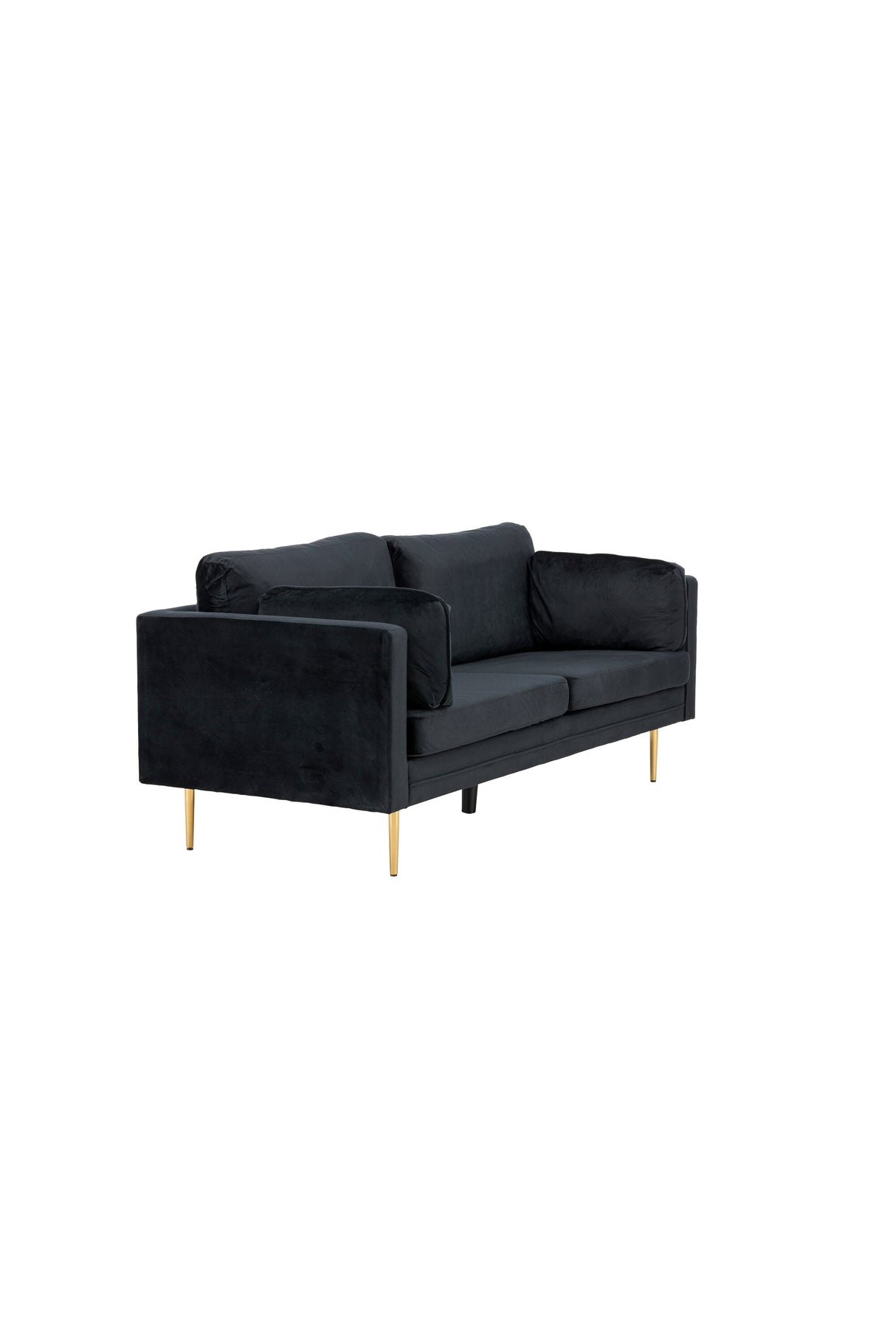 Boom 3 - Sitzer Sofa - schwarz/Polyester - Samt - 3 - Sitzer Sofas - ALVAHOME