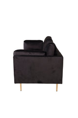 Boom 3 - Sitzer Sofa - schwarz/Polyester - Samt - 3 - Sitzer Sofas - ALVAHOME