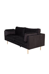 Boom 3 - Sitzer Sofa - schwarz/Polyester - Samt - 3 - Sitzer Sofas - ALVAHOME