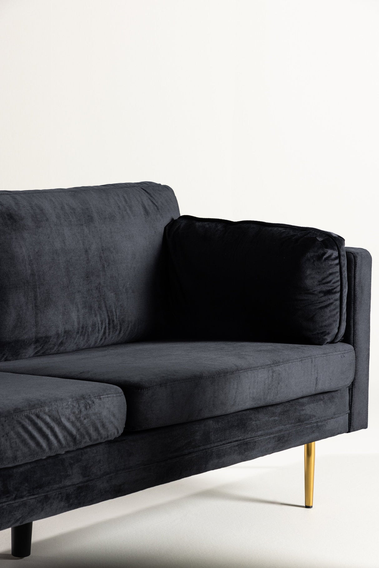 Boom 3 - Sitzer Sofa - schwarz/Polyester - Samt - 3 - Sitzer Sofas - ALVAHOME