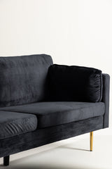 Boom 3 - Sitzer Sofa - schwarz/Polyester - Samt - 3 - Sitzer Sofas - ALVAHOME