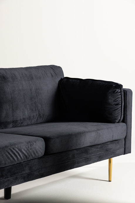 Boom 3 - Sitzer Sofa - schwarz/Polyester - Samt - 3 - Sitzer Sofas - ALVAHOME