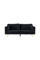 Boom 3 - Sitzer Sofa - schwarz/Polyester - Samt - 3 - Sitzer Sofas - ALVAHOME