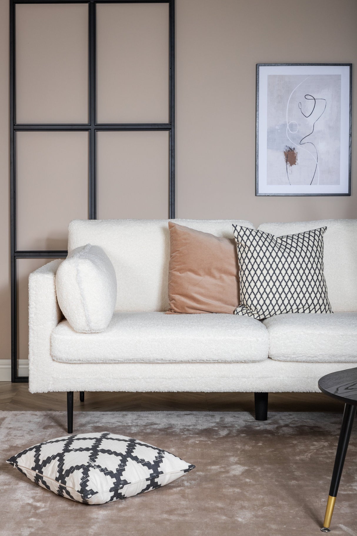 Boom 3 - Sitzer Sofa - weiß/Polyester - Teddy - 3 - Sitzer Sofas - ALVAHOME