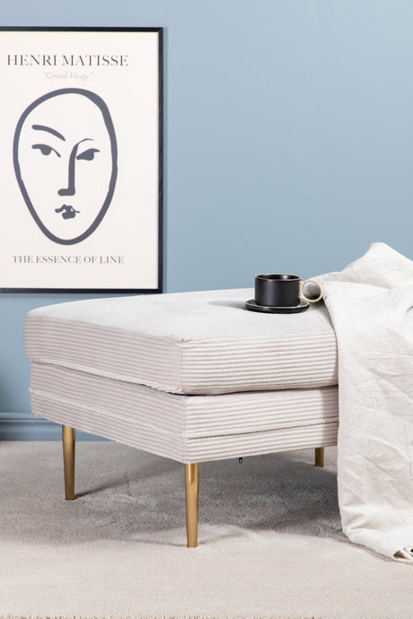 Boom Ottoman - beige/Polyester - Kord - Ottomane / Poufs - ALVAHOME