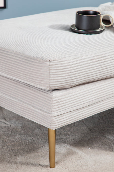 Boom Ottoman - beige/Polyester - Kord - Ottomane / Poufs - ALVAHOME