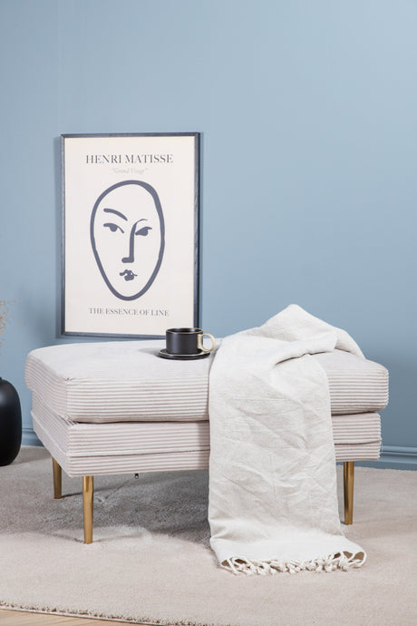 Boom Ottoman - beige/Polyester - Kord - Ottomane / Poufs - ALVAHOME