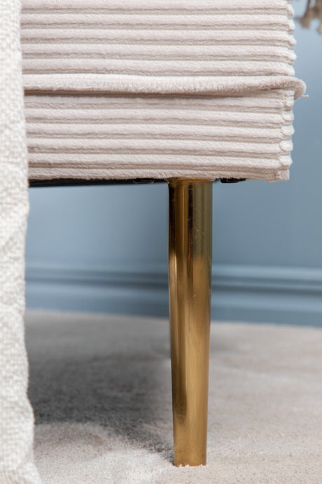 Boom Ottoman - beige/Polyester - Kord - Ottomane / Poufs - ALVAHOME