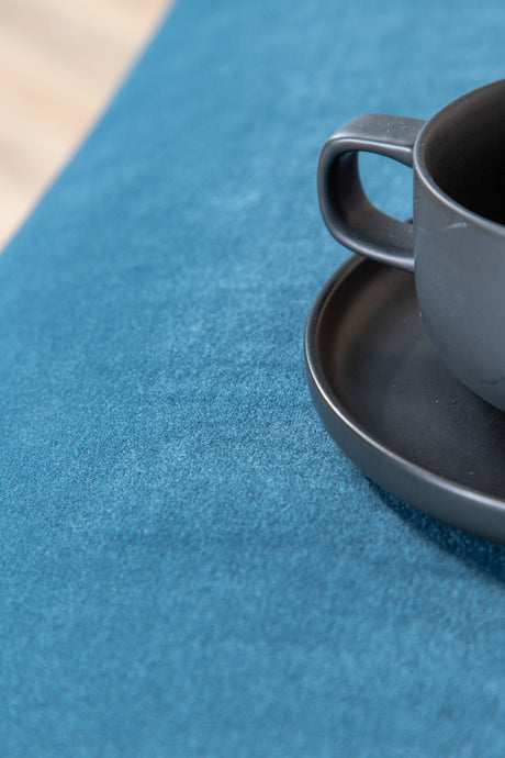Boom Ottoman - blau/Polyester - Samt - Ottomane / Poufs - ALVAHOME