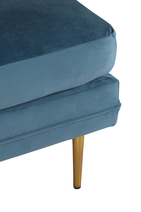 Boom Ottoman - blau/Polyester - Samt - Ottomane / Poufs - ALVAHOME