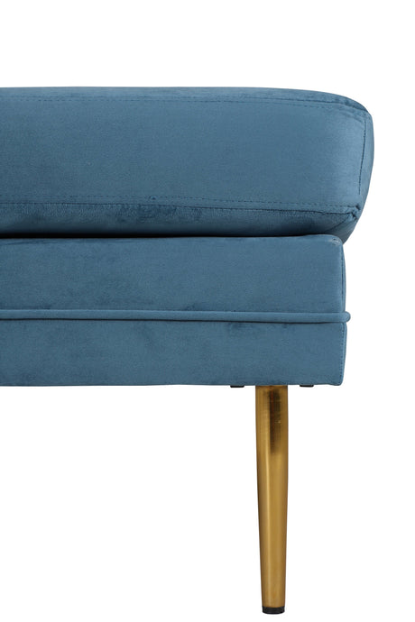Boom Ottoman - blau/Polyester - Samt - Ottomane / Poufs - ALVAHOME