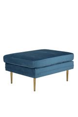 Boom Ottoman - blau/Polyester - Samt - Ottomane / Poufs - ALVAHOME
