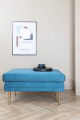 Boom Ottoman - blau/Polyester - Samt - Ottomane / Poufs - ALVAHOME