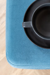 Boom Ottoman - blau/Polyester - Samt - Ottomane / Poufs - ALVAHOME