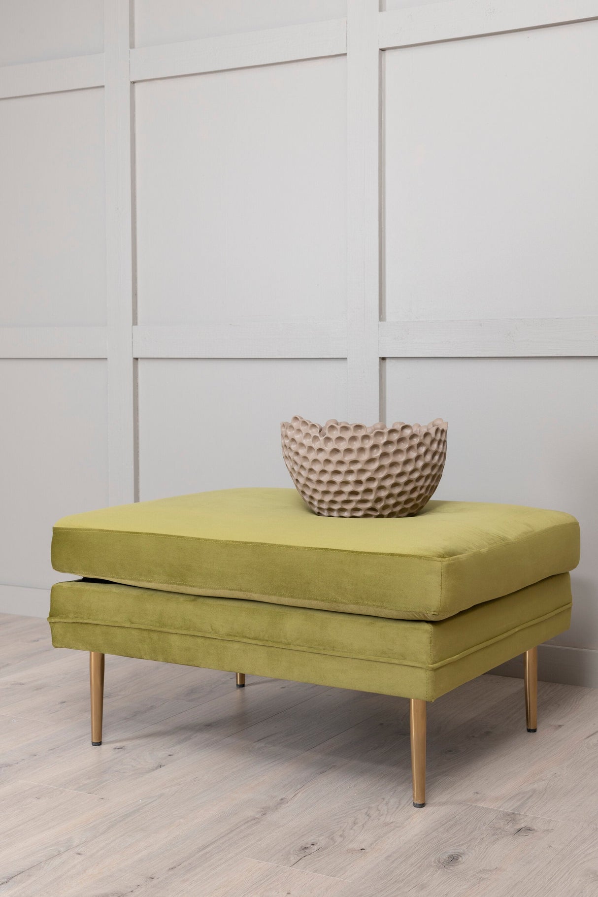 Boom Ottoman - grün/Polyester - Samt - Ottomane / Poufs - ALVAHOME
