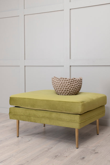Boom Ottoman - grün/Polyester - Samt - Ottomane / Poufs - ALVAHOME