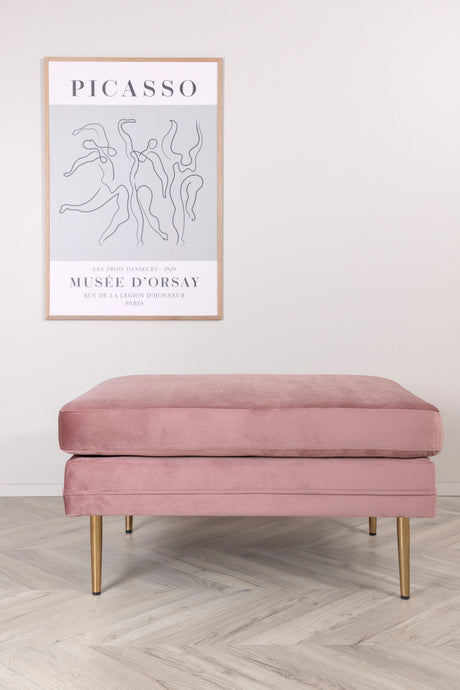 Boom Ottoman - pink/Polyester - Samt - Ottomane / Poufs - ALVAHOME