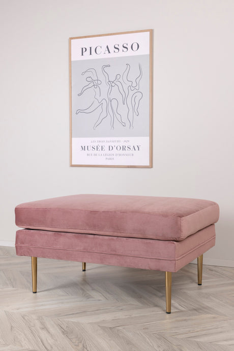 Boom Ottoman - pink/Polyester - Samt - Ottomane / Poufs - ALVAHOME