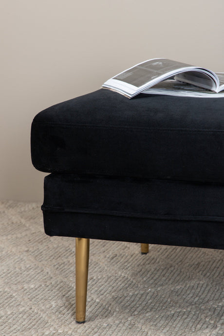 Boom Ottoman - schwarz/Polyester - Samt - Ottomane / Poufs - ALVAHOME
