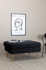 Boom Ottoman - schwarz/Polyester - Samt - Ottomane / Poufs - ALVAHOME