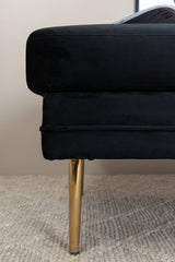 Boom Ottoman - schwarz/Polyester - Samt - Ottomane / Poufs - ALVAHOME