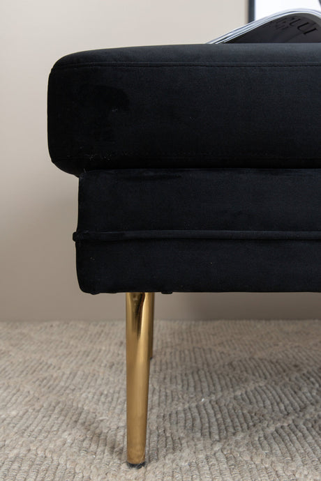 Boom Ottoman - schwarz/Polyester - Samt - Ottomane / Poufs - ALVAHOME