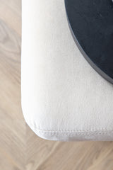 Boom Ottoman - weiß/Polyester - Samt - Ottomane / Poufs - ALVAHOME
