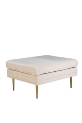 Boom Ottoman - weiß/Polyester - Samt - Ottomane / Poufs - ALVAHOME
