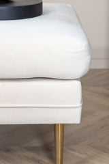 Boom Ottoman - weiß/Polyester - Samt - Ottomane / Poufs - ALVAHOME