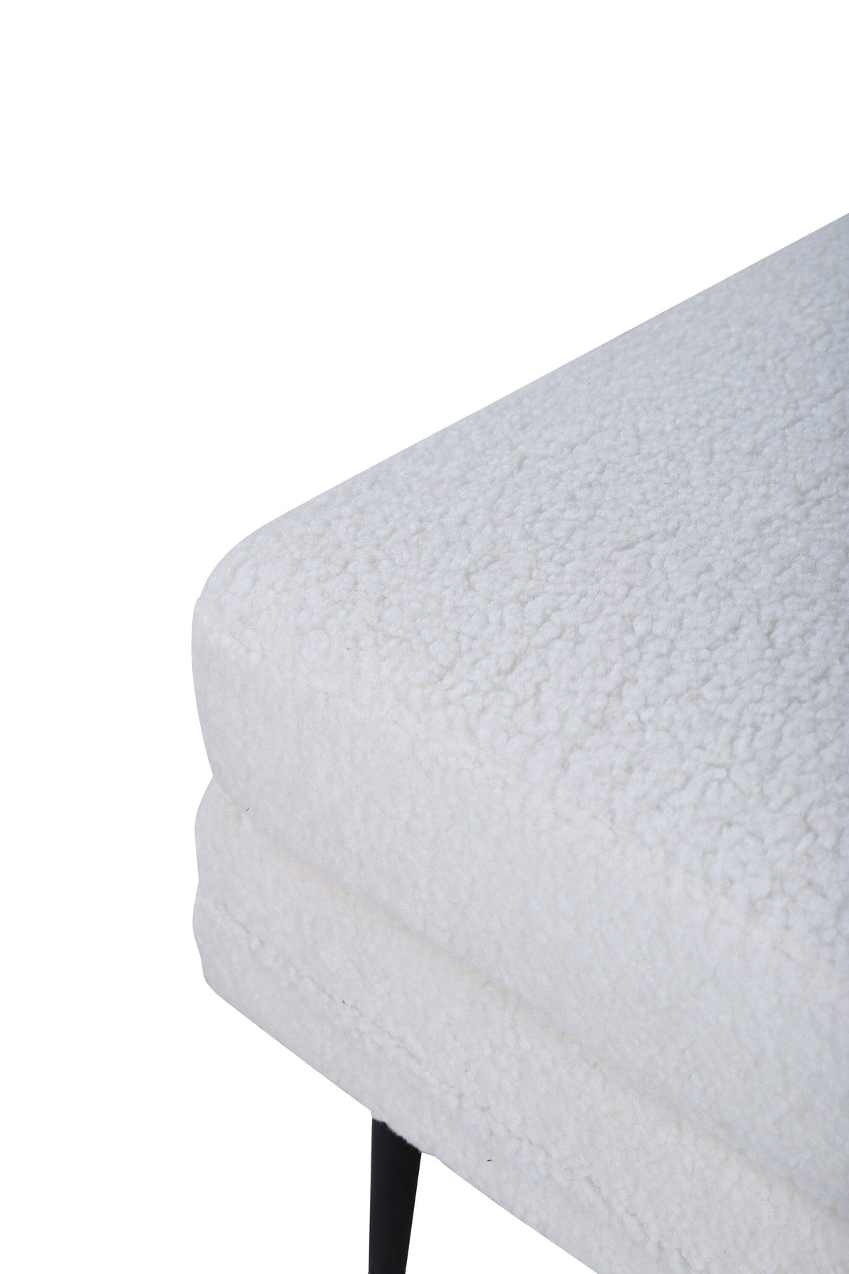 Boom Ottoman - weiß/Polyester - Teddy - Ottomane / Poufs - ALVAHOME
